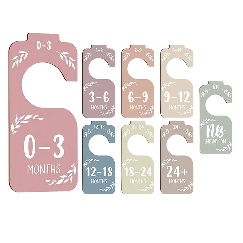

A04F-16PCS Wooden Baby Closet Dividers Baby Clothes Organizer Newborn Supplies For New Parents
