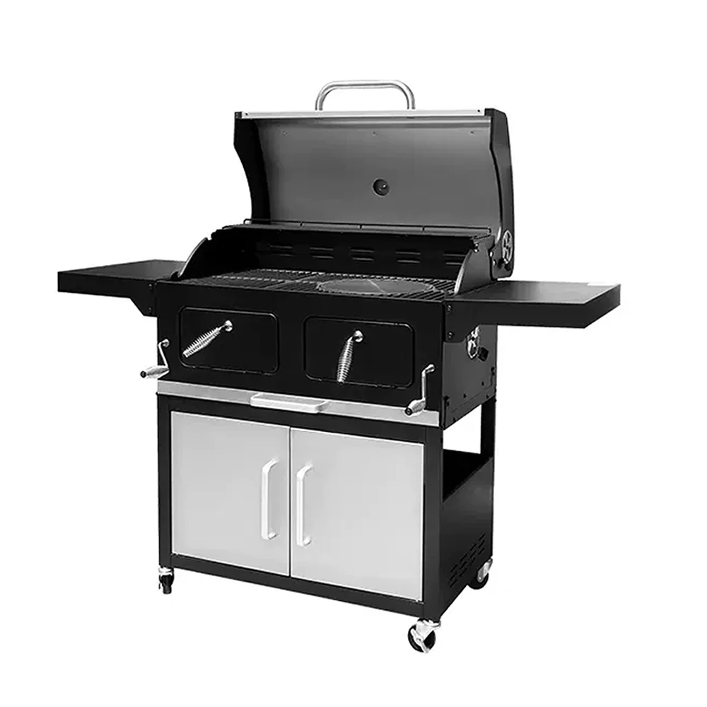 

Large American Style BBQ Grill Outdoor Backyard Charcoal Smoker for Patio Garden Family Party Camping Cooking