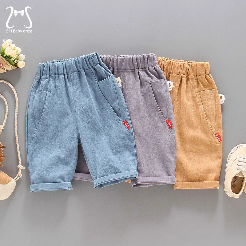 Summer Kids Shorts Thin Boy Children's Clothes Capri Pants Casual Sports Toddler Pants 1 To 5 Years