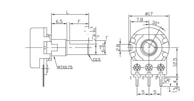 [BELLA]WH148 16 type volume amplifier single potentiometers B5K B10K B1K B2K B20K B100K B250K B50K B500K B1M 15MM--50PCS/LOT