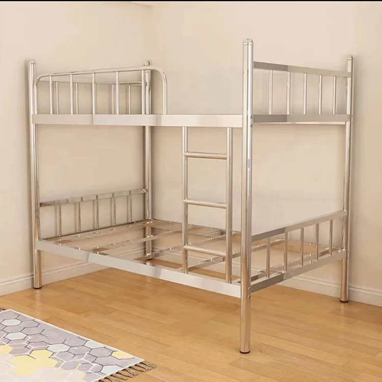 304 Stainless Steel Family bed High and Low Bunk Beds Thickened stainless steel bunk beds for adults