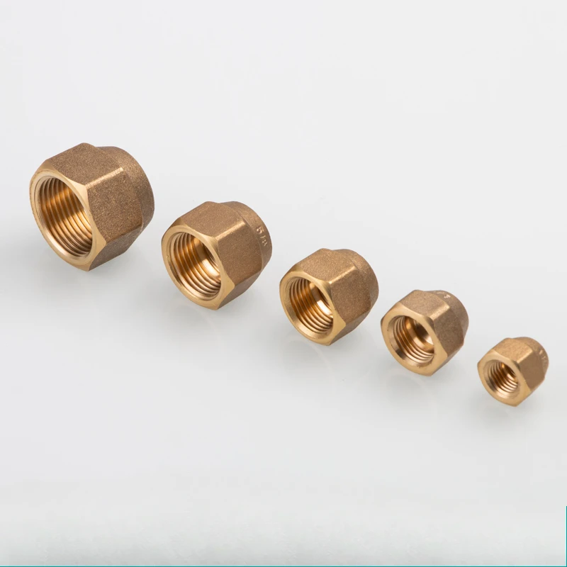 2PCS Air conditioning copper pipe connection nut  forging imperial thickened  pipe lock  cap