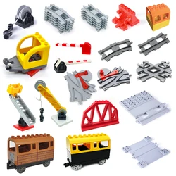 City Train Track Sets Assembly Railway Accessories Bricks Children's gift Interactive Boy Reward Toy Big Size Building Blocks
