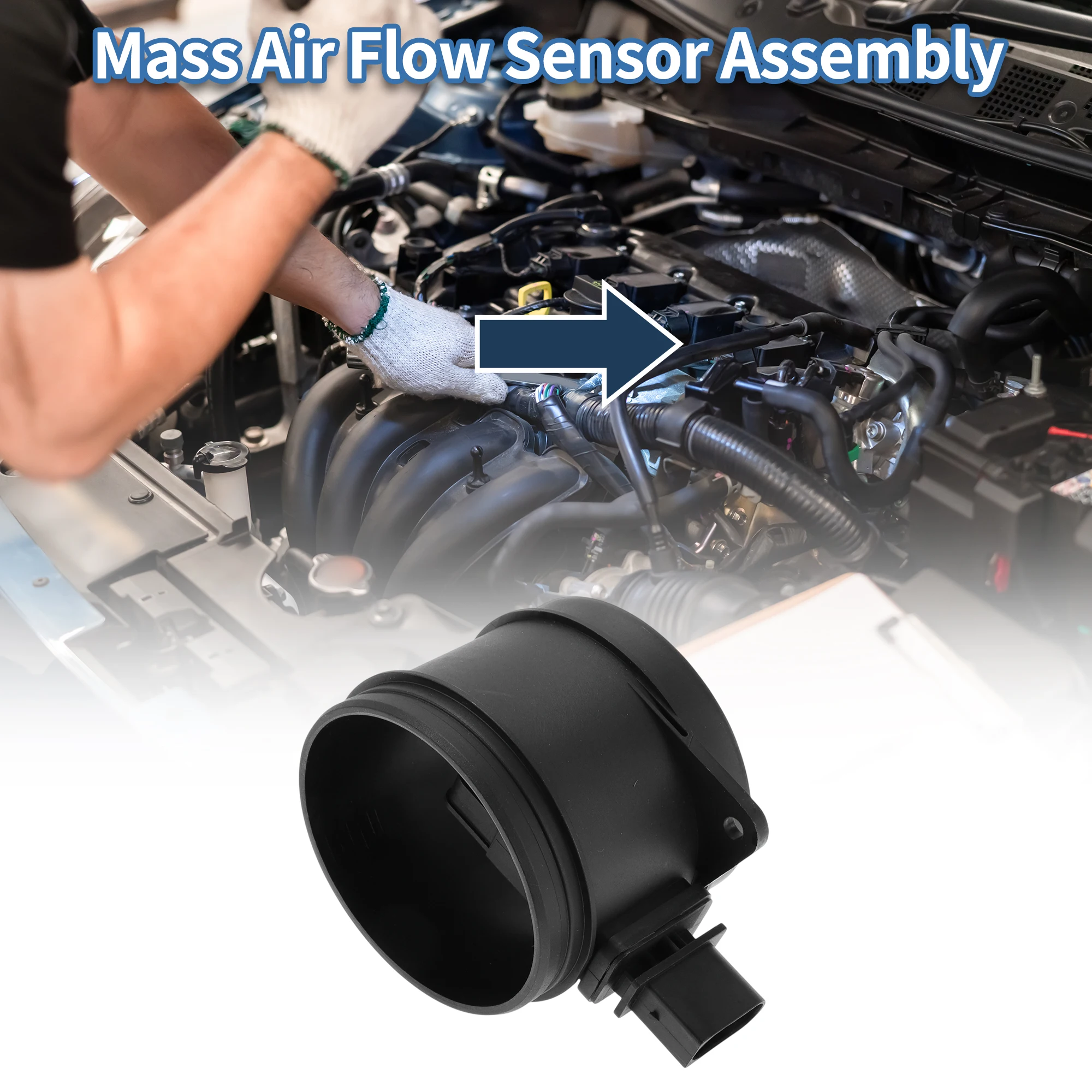 

UXCELL Mass Air Flow Sensor Assembly No.8509725 MAF Air Flow Sensor for Bmw E46‌ 98-06