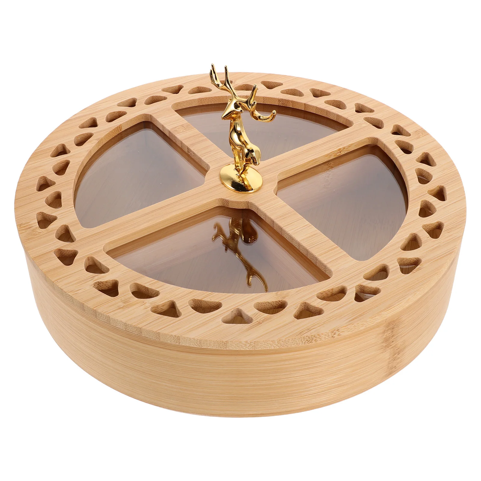 

Four Compartment Snack Organizer Nut Storage Container Dry Fruits Tray Sealed Lid Serving Tray Dried Fruit Storage Box