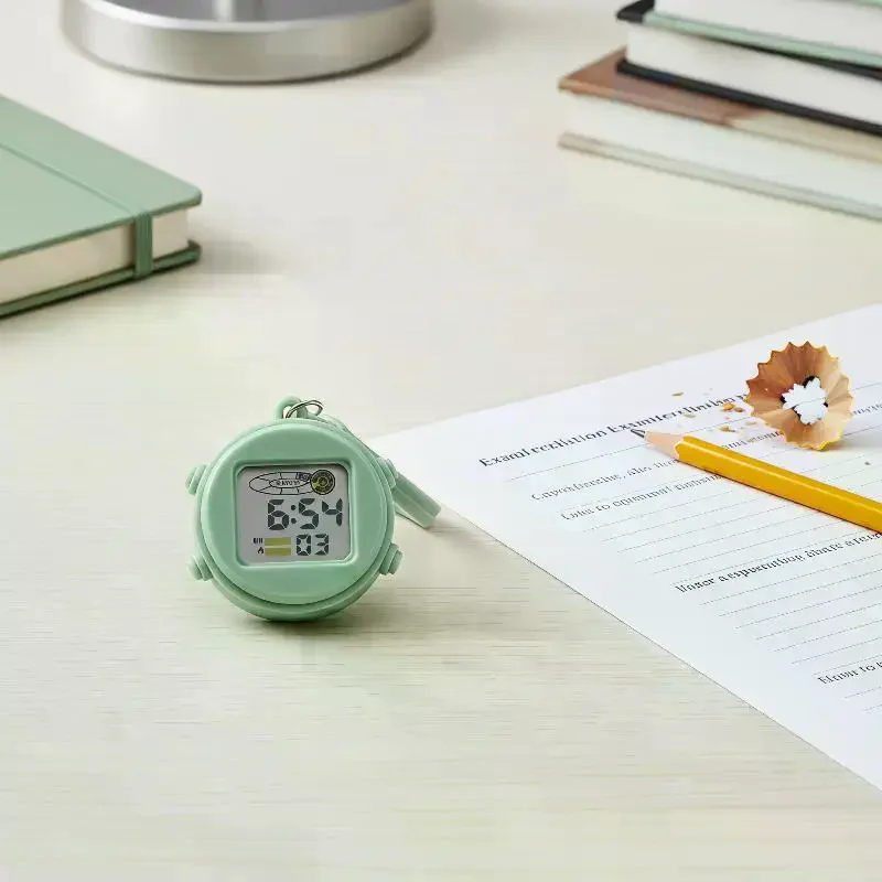 Keychain Digital Watch Anti Drop Large Screen Backpack Clip Pocket Clock For Student Exam Daily Time Record Small Gifts
