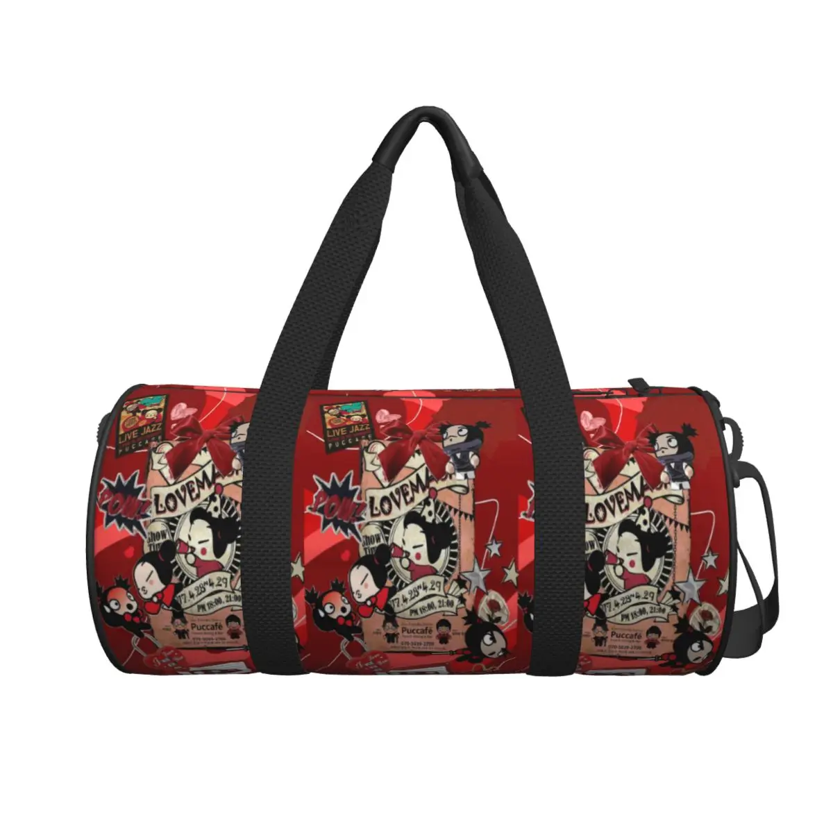 

Pucca E Garu Large Duffle Gym Bag Waterproof Duffle Travel Bags Handbags Fitness bag