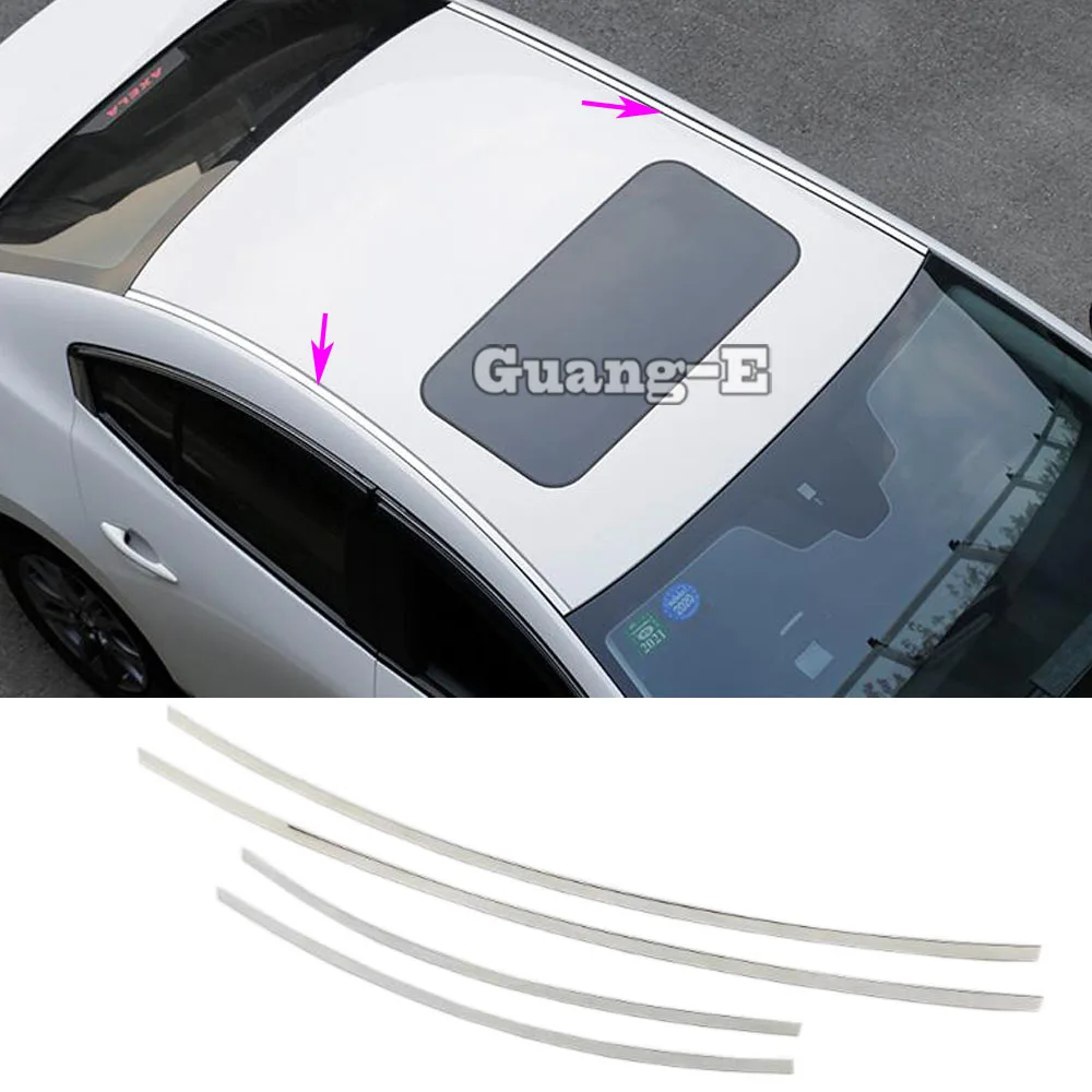 Car Body Styling Sticks Side Cover Sticker Roof Trim Frame Decoration Head 4pcs For Mazda 3 Mazda3 Axela M3 2019 2020 2021 2022