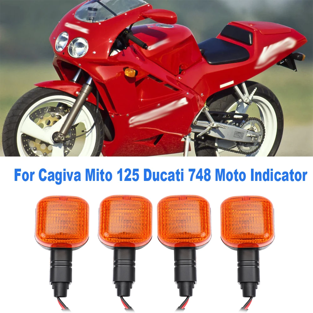 For Cagiva Mito 125 Ducati 748 Moto Indicator Blinker Accessories 2/4 Pcs Motorcycle Front Rear Turn Signal Light Indicator Lamp