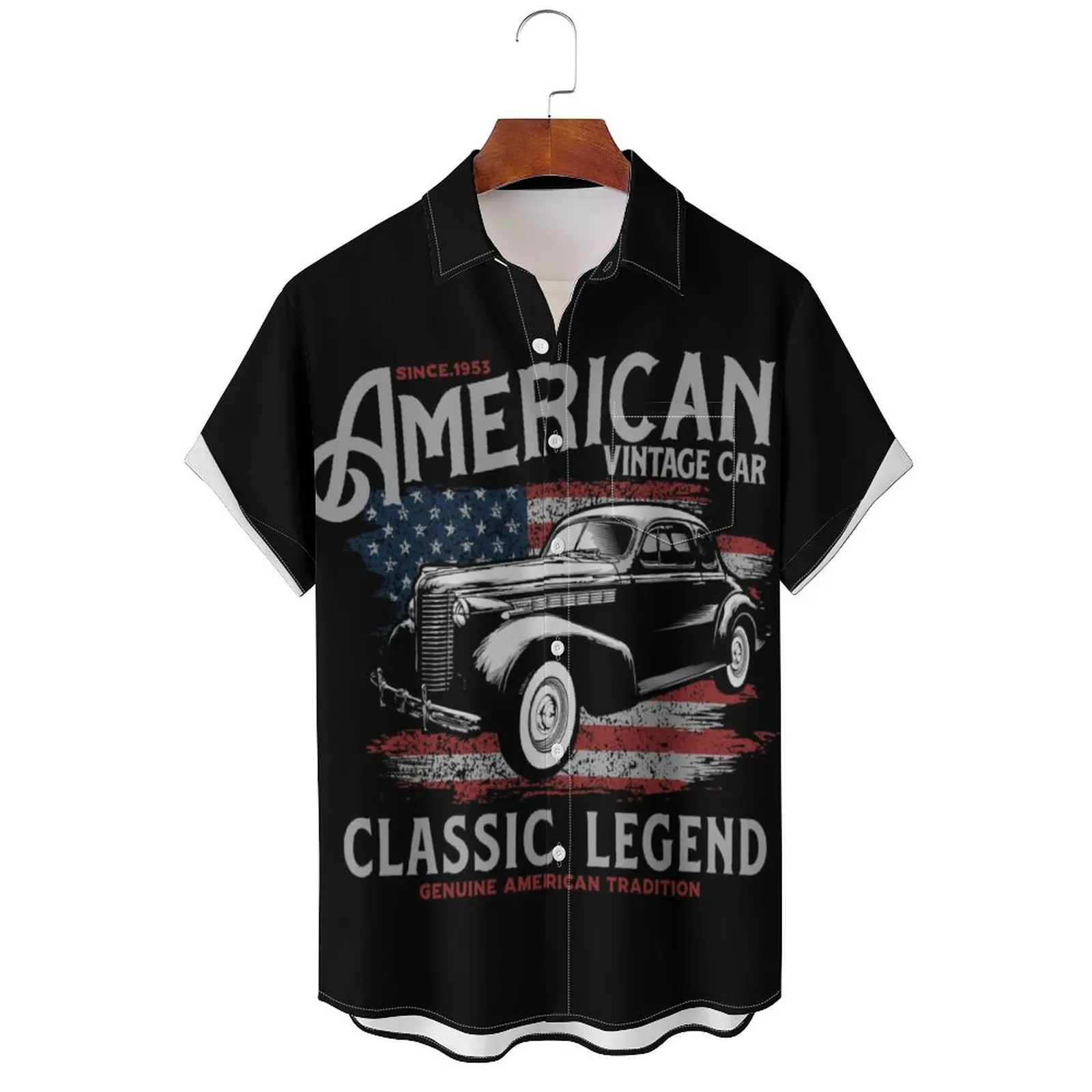 

Fashion Hawaiian Shirt Retro Cars 3D Printed Short Sleeves Tee Summer Leisure Lapel Shirts Men Streetwear Tops Blouse Clothes