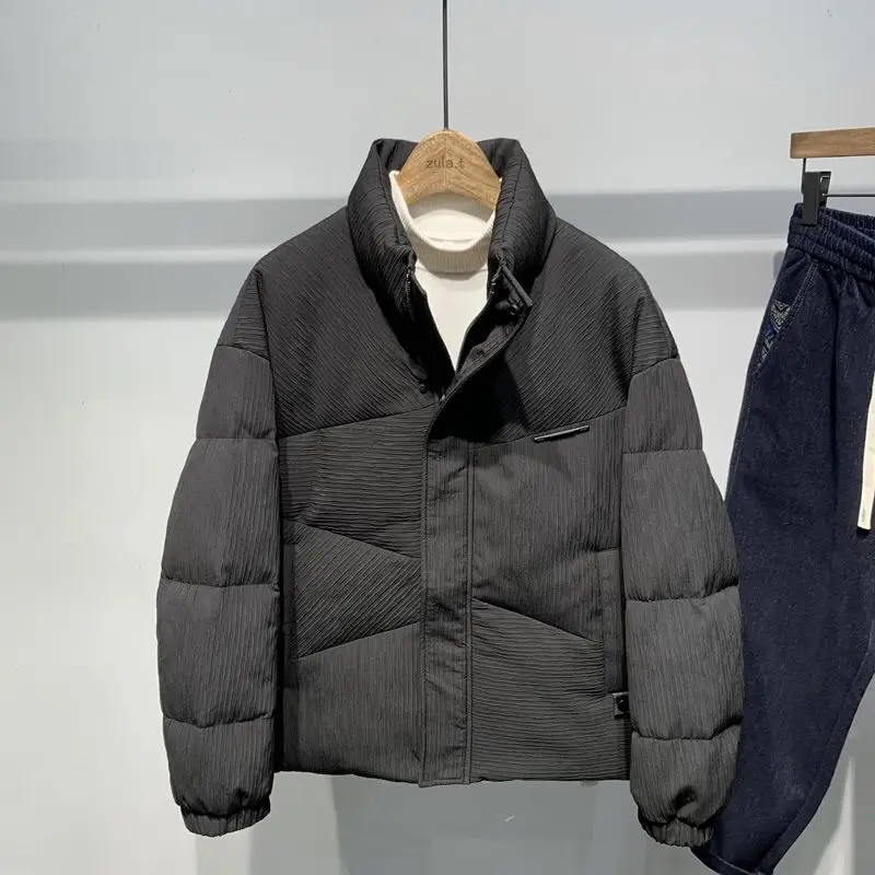 

Men's Winter Thiened White Du down Puffer Jaet Loose Fit Stand Collar High Quali Faionable Youthful Warm Du down ...