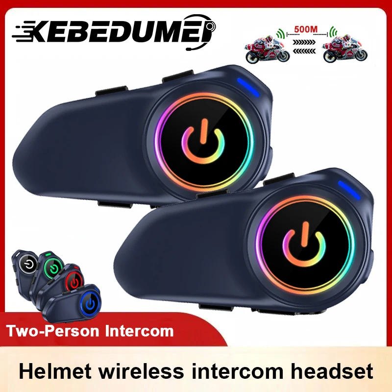 

1/2 шт., мотоциклетный шлем, домофон, Bluetooth-гарнитура, 1000 мАч, шумоподавление, 500 м для 2 гонщиков, Intercomunicador для 2 гонщиков