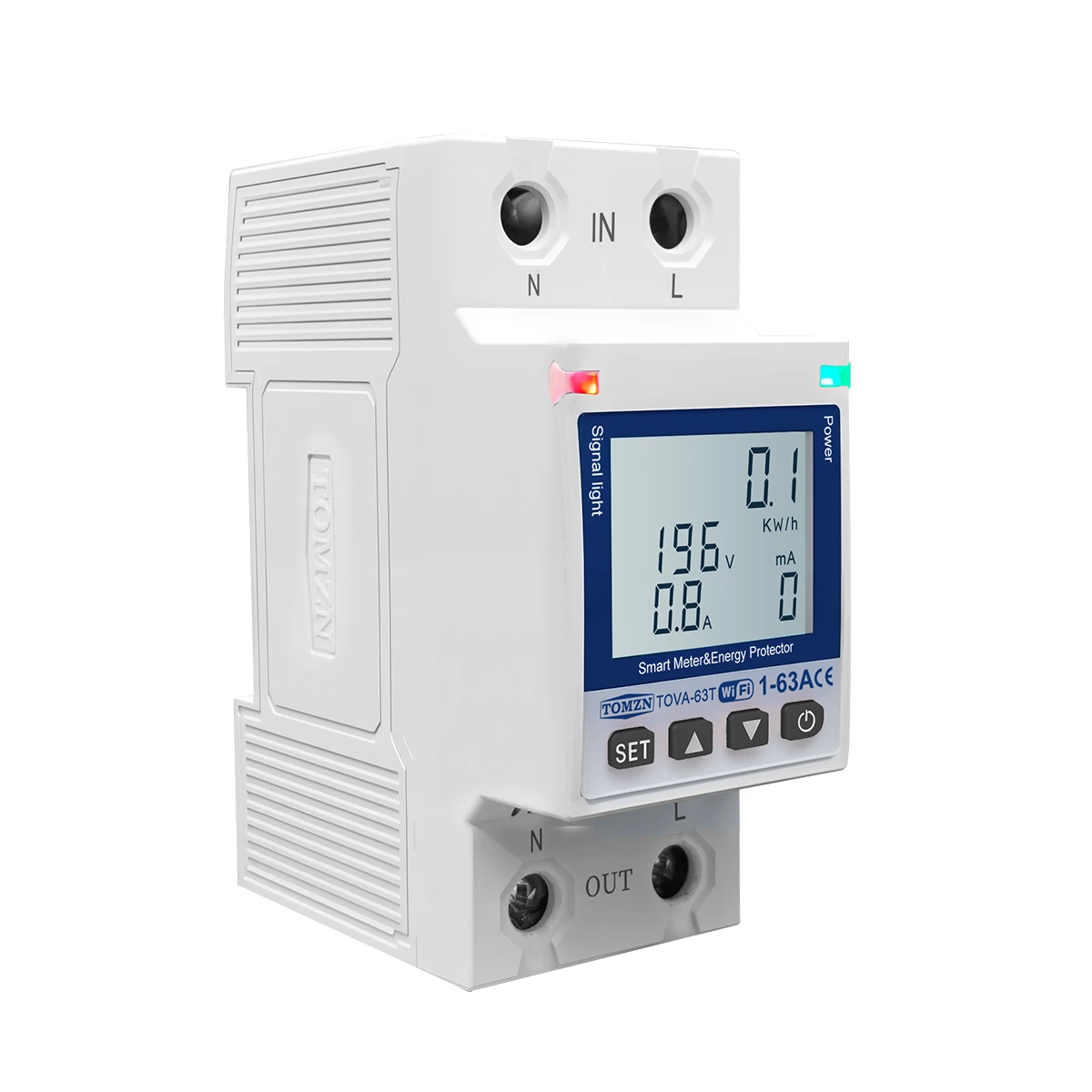 TOMZN WFI 110V 220V 63A Smartlife TUYA Circuit Breaker Energy Meter Metering Timer With Voltage Current And Leakage Protection