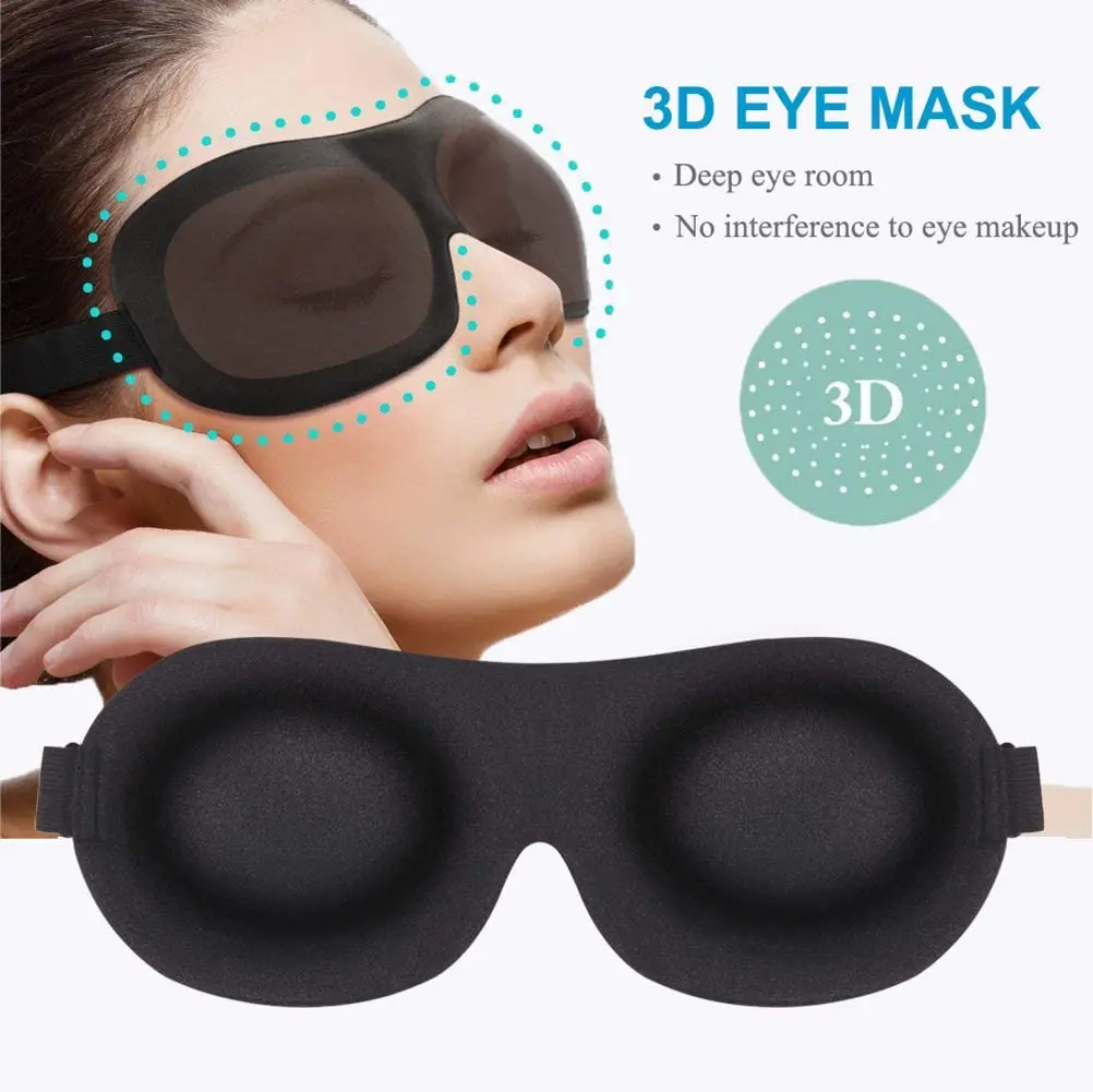 Maschera per il sonno aggiornata maschera per gli occhi oscurante sagomata 3D per dormire con cinturino regolabile Soft Night Blindfold Eye Shades