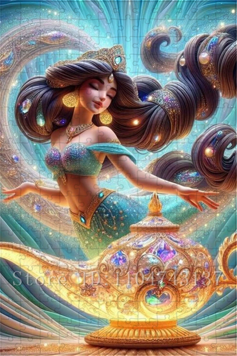 Princess Jasmine Jigsaw Puzzles for Girls Unique Gifts Disney Aladdin's Magic Lamp Puzzles Handmade Toys & Hobbies