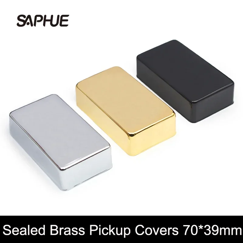 2Pcs Sealed Brass 70*39mm Pickup Covers /Lid/Shell/Top for Electric Guitar/Metal Guitar Humbucker Covers Gold/Chrome