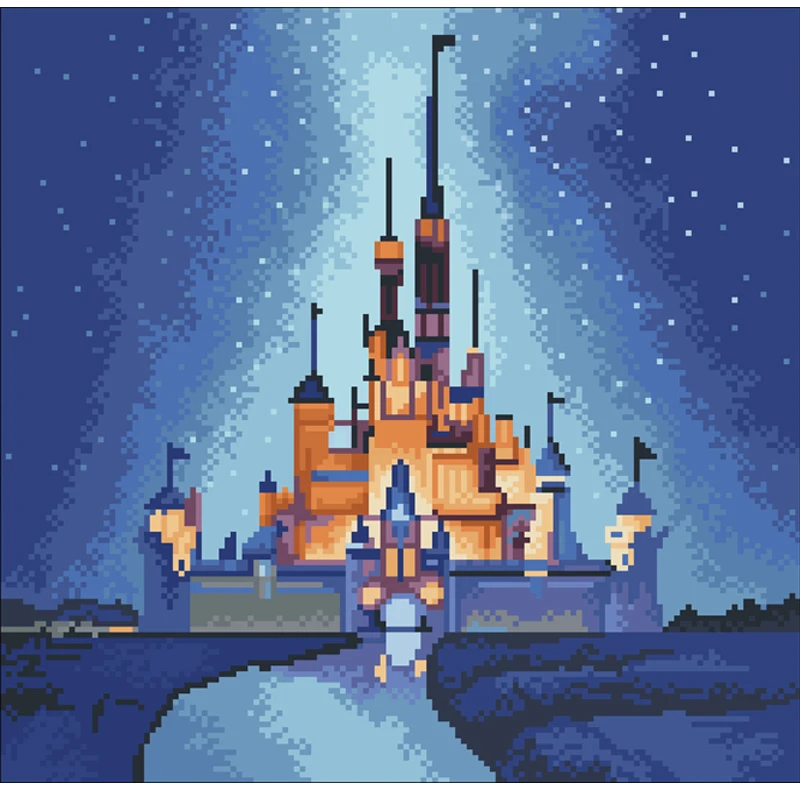 

2025 Новый стиль Moon Night Castle Набор для вышивки крестом DIY Вышивка Ручная работа Хобби Ручная работа Ремесленная оптовая продажа Счетная нить