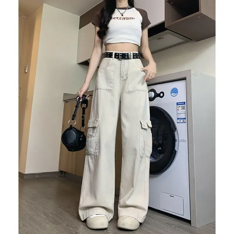 

Женские джинсы 2024, брюки Y2K, мешковатые, узкие, эластичные, удобные, из мягкой хлопчатобумажной ткани, женские джинсовые модные базовые простые все