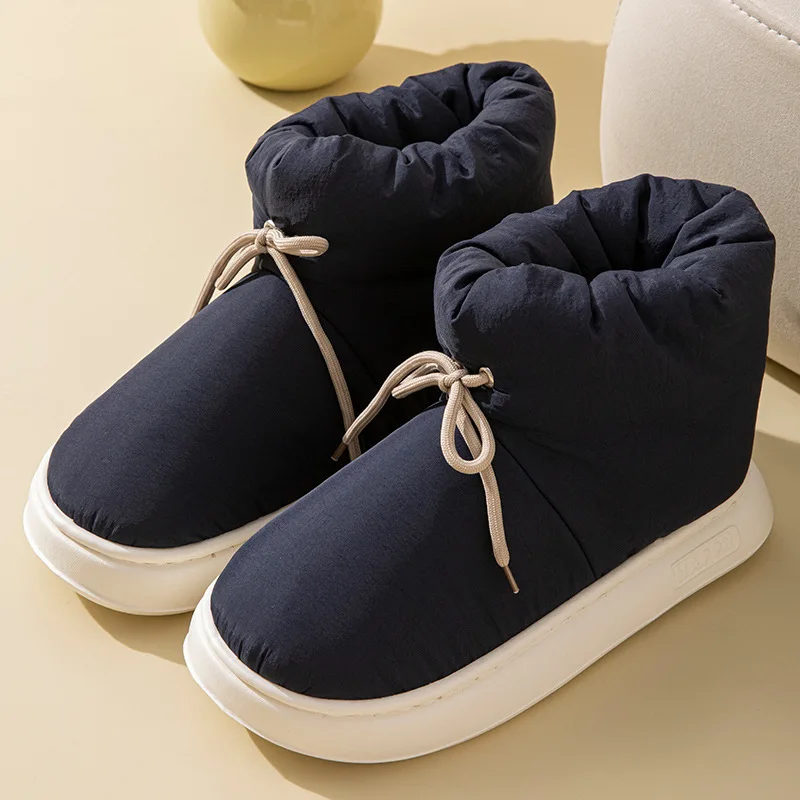 Couple Chunky Women Snow Boots Warm Down Winter 2025 Waterproof Female Ankle Boot with Fur Non-slip Comfortable Mom Cotton Shoes