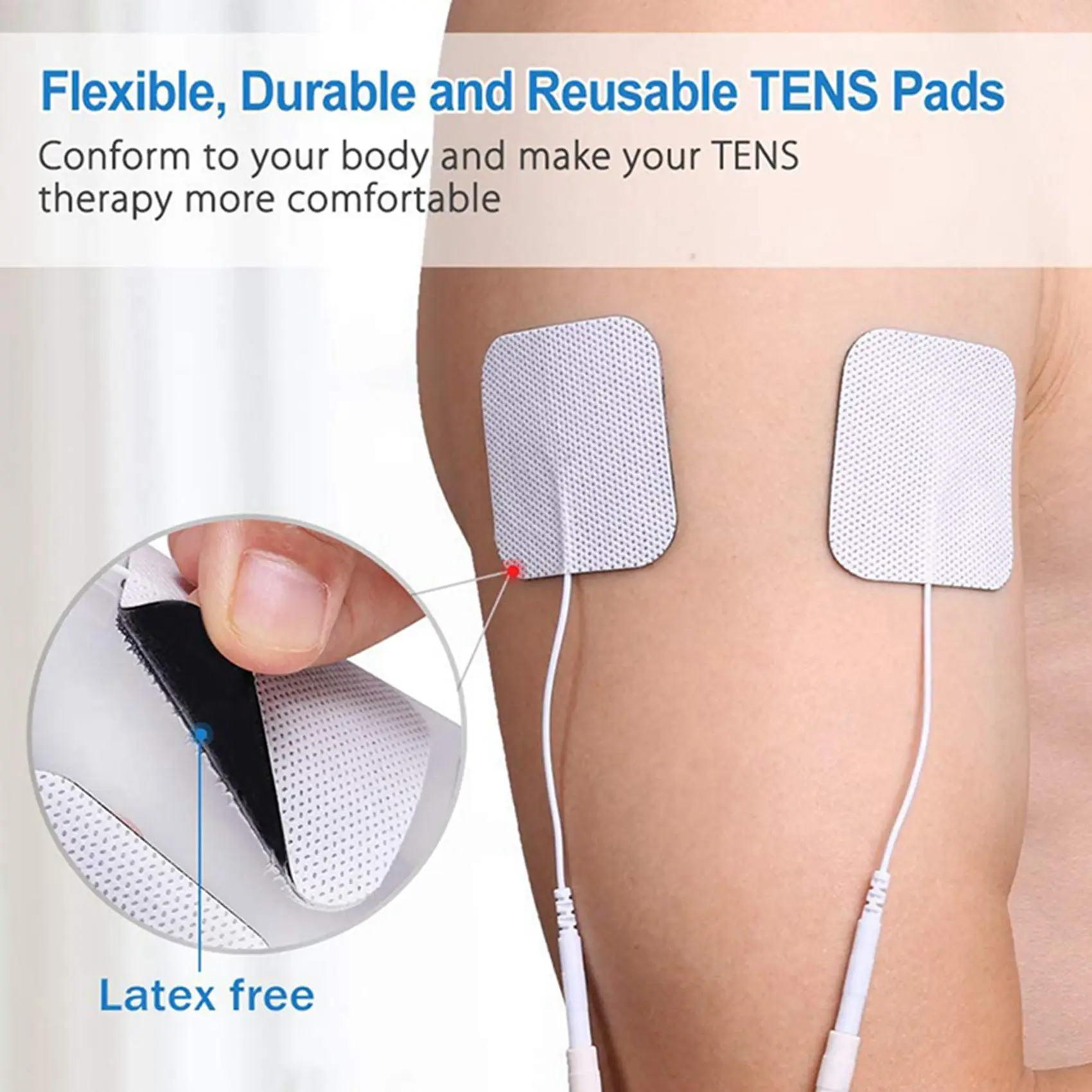Solid 80Pcs TENS Unit Pads, 2X2 Electrodes For EMS Muscle Stimulator Electrotherapy Pads