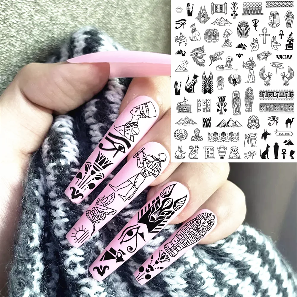 TSC-026 TSC-178 Mummy Pharaoh of Egypt Pyramid Amulet DIY 3D Back glue Nail sticker Nail decoration Nail art  Nail ornament