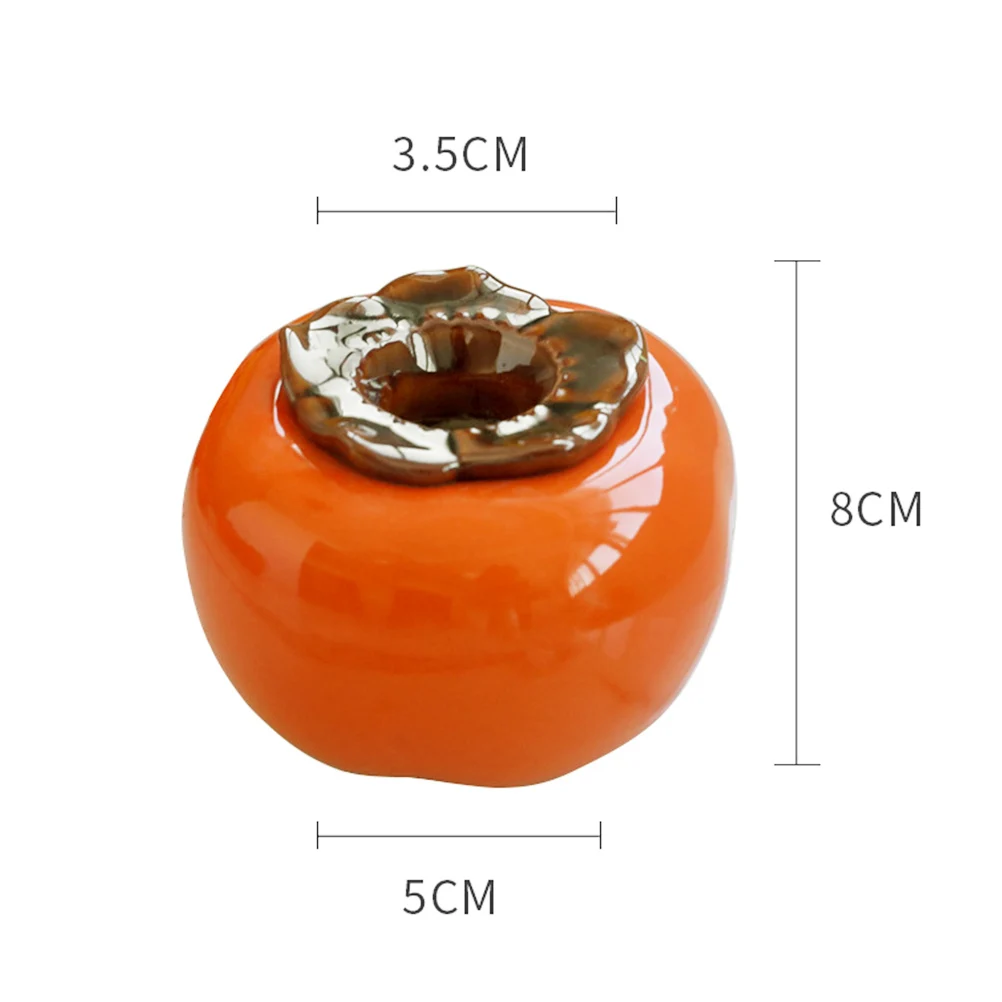

1Pcs Ceramic Hydroponic Vase Realistic Persimmon Design Functional Flower Arrangement Vase for Indoor Decor Compact Tabletop