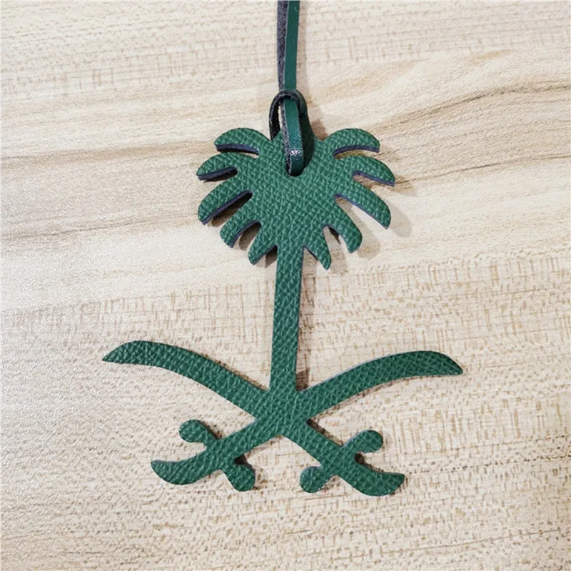 PU Leather Coconut Palm Keychain Ladies Women Car Pendant Bag Charm