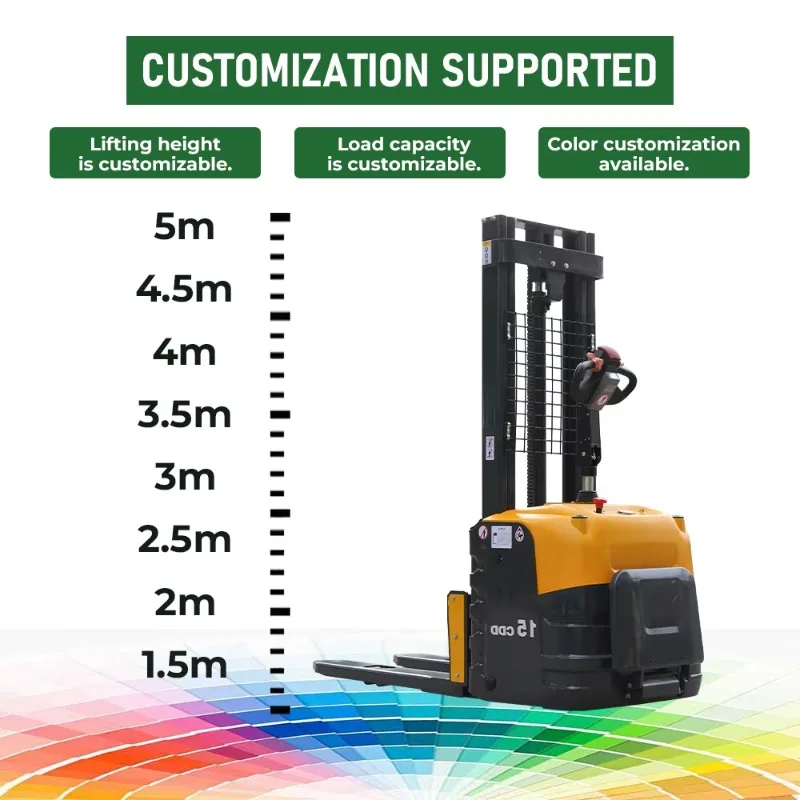 customized warehouse electric stacker machine pallet lifting vehicle flexible height adjustment for distribution purchasers