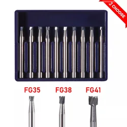 10Pcs/Box Dental FG-35/36/37 Tungsten Steel Carbide Inverted Cone Bur fit High Speed Handpiece