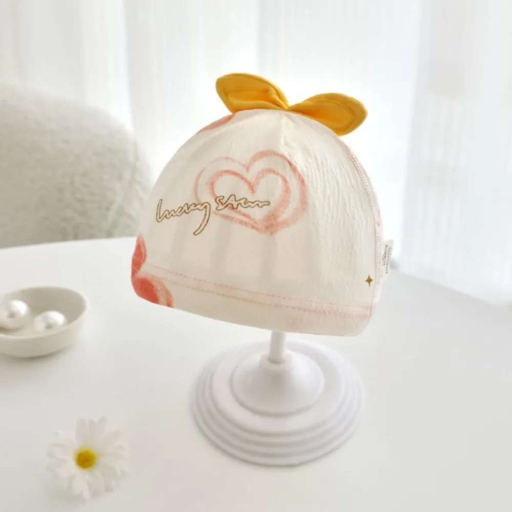 

Keep Warm Cotton Boneless Muslin Hat Cartoon 0-3 Months Baby Fetal Cap Soft Elastic Newborn Turban Hat Autumn