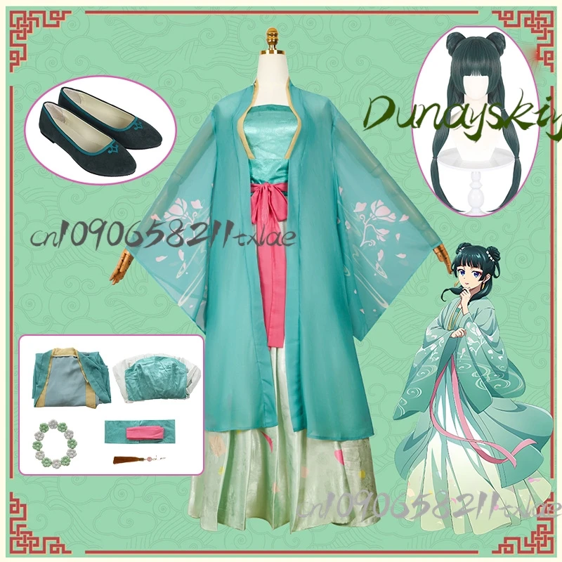 

Anime The Apothecary Diaries Maomao Cosplay Costume Newly Maomao Costume Chinese Style Outfits Hanfu Uniform wig shoes customied