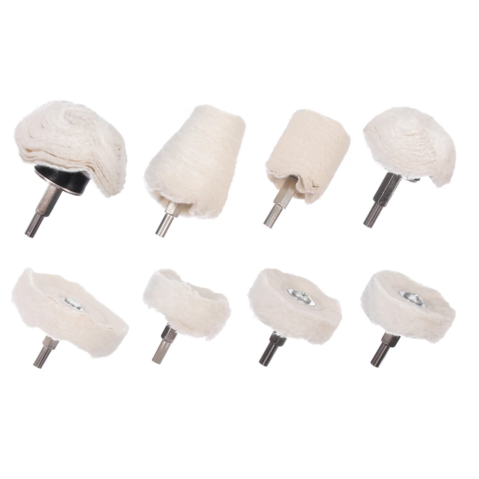 8 pcs Polishing Buffing Wheel Set Cloth Material For Rims Motorcycle Wheels Metal Jewelry Stainless Steel Aluminum Tool Parts