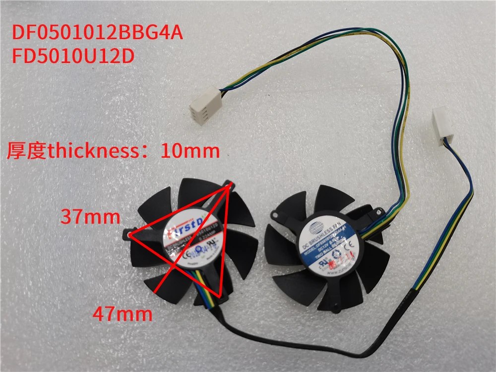 FAN FOR ZOTAC DF0501012BBG4A Graphics Card Cooling Fan Dc12v 0.16a 4pin FD5010U12D