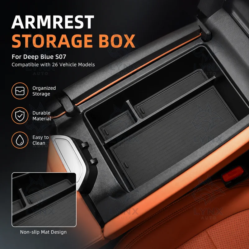For Deep Blue S07 Armrest Storage Box Center Console Car Organizer Accessories Compatible with 26 Vehicle Models
