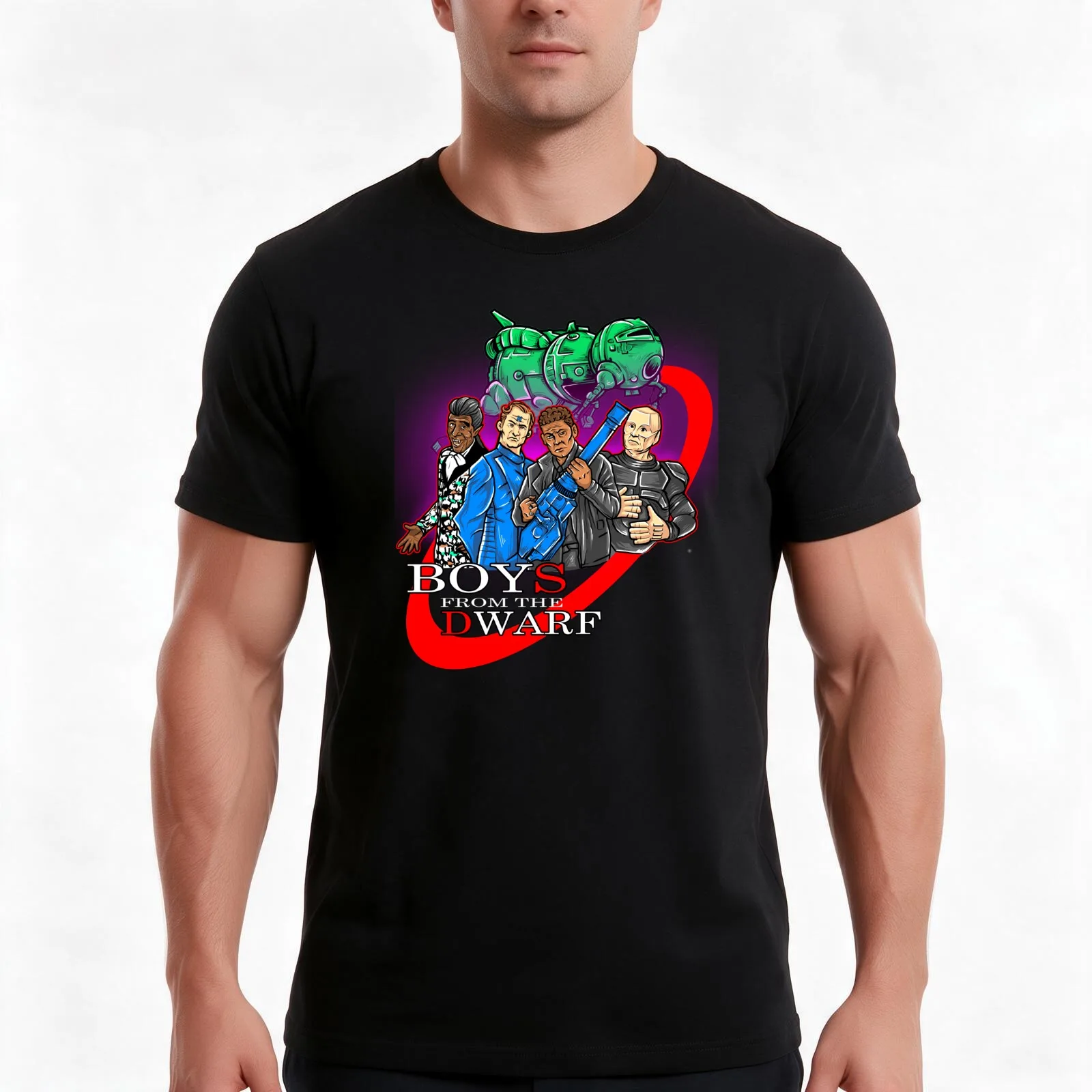 Red Dwarf Boys From The Dwarf StarBug T-Shirt, Summer Casual Cotton Tee, Oversized Streetwear Tops, Vintage Graphic Print