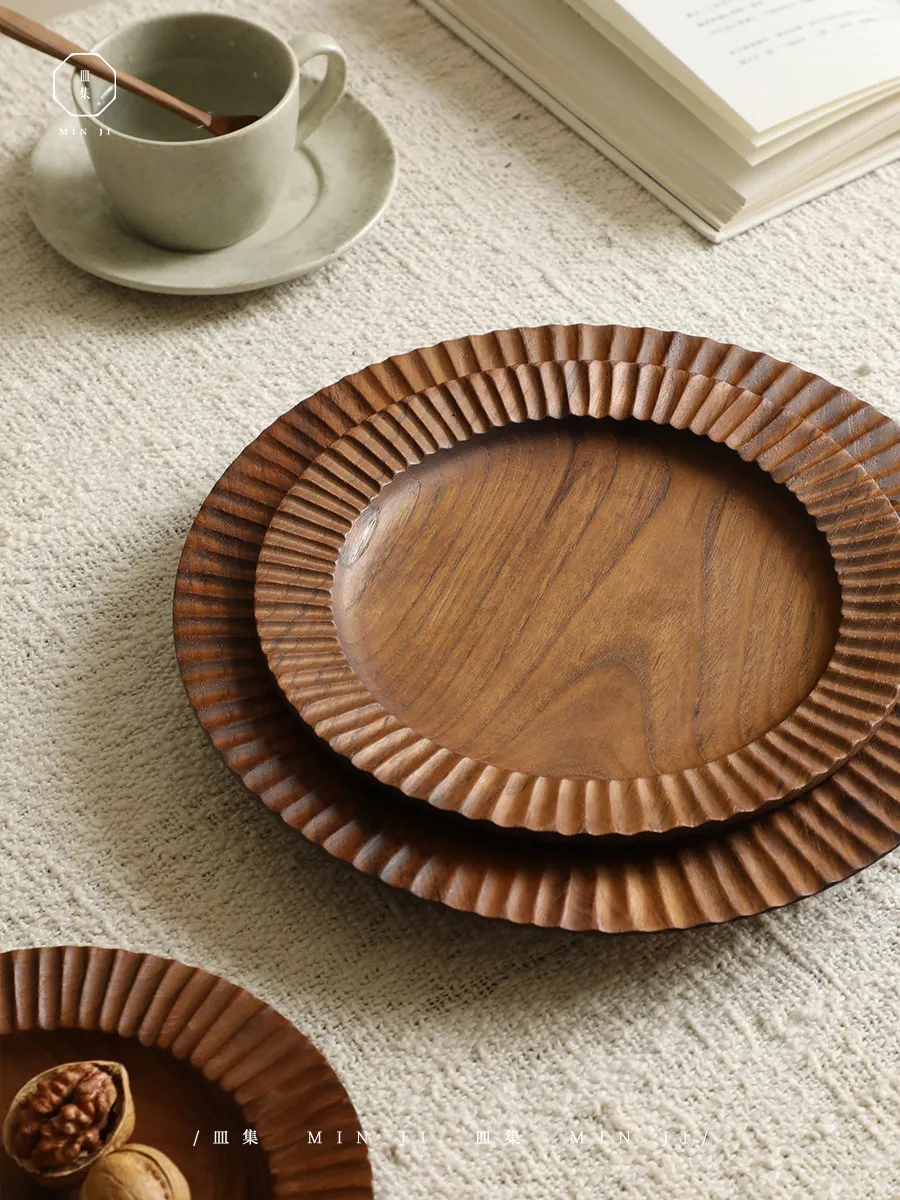

French retro solid wood tray cafe dim sum breakfast tray