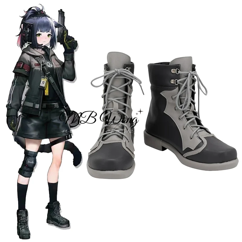 

Arknights Jessica Gray Black Shoes Cosplay Long Boots Leather Halloween Carnival Party Accessories Custom Made For Girl Female