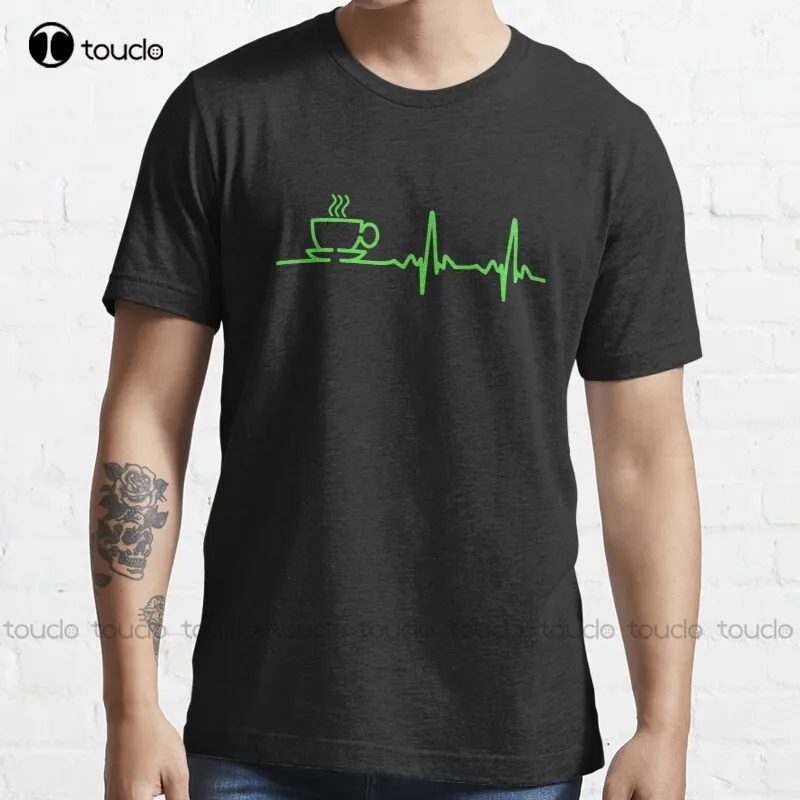 New Morning Coffee Heartbeat Ekg T-Shirt White Tshirts For Mens Cotton Cotton Tee Shirt Xs-5Xl Unisex Fashion Funny Tshirt