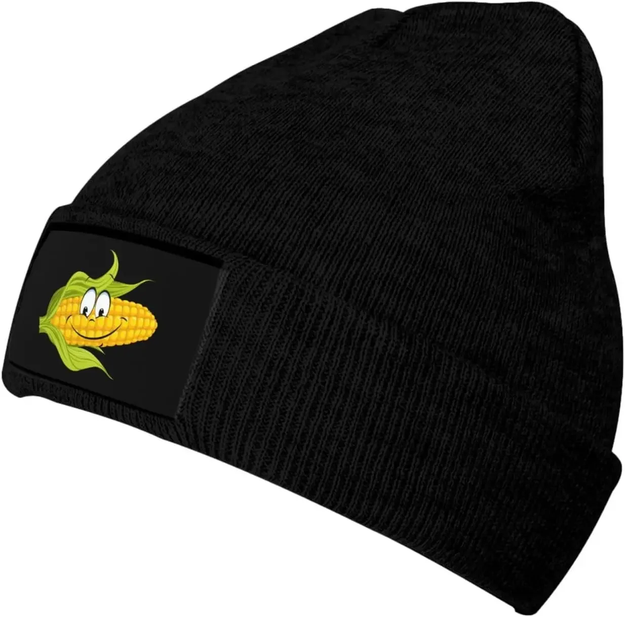 Funny Corn On The Cob Knitted Hat Black Winter Knit Warm Beanie  Ski Skull Cap for Men Women