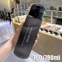 Portable Frosted Cup Reusable Large Capacity Student Outdoor Water Bottle Leak Proof Drinking Water Bottle Fitness Sports Kettle