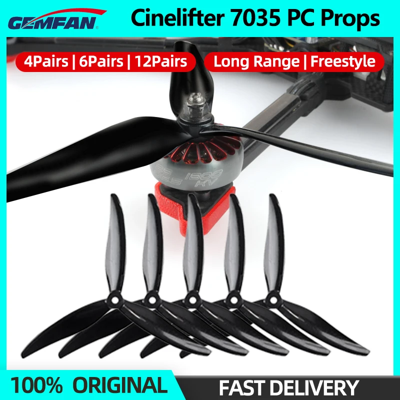 Gemfan Cinelifter 7035 Propeller 7X3.5X3 3-Blade PC Props CW CCW For FPV Long Range Freestyle Cinelifter 7inch Drone Quadcopter