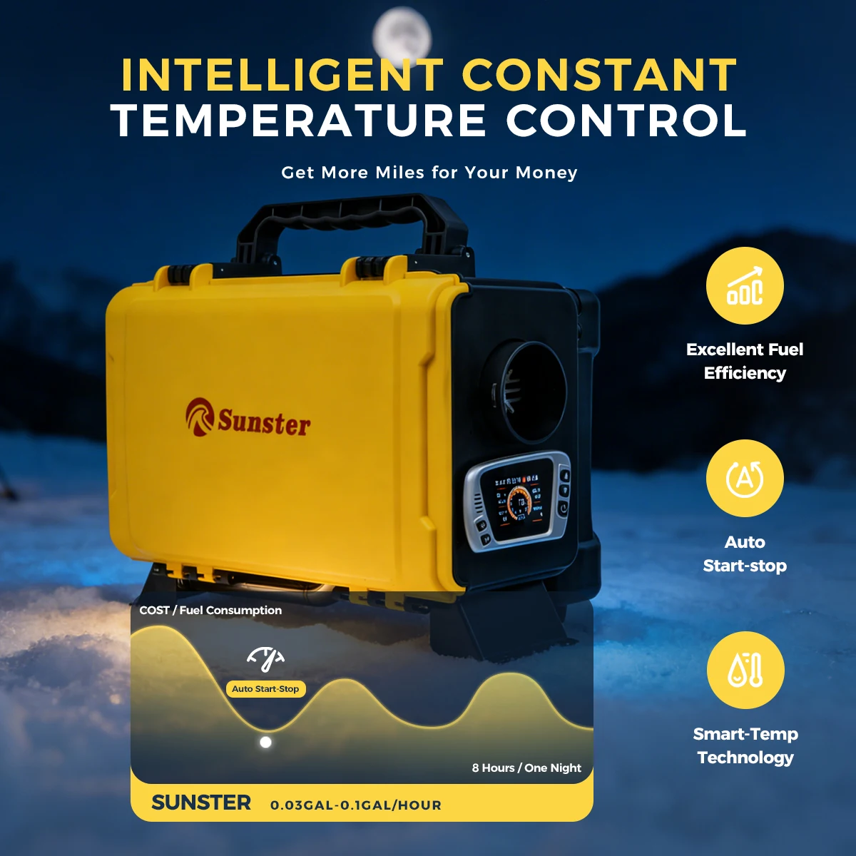 8KW Diesel Parking Heater 12V/220V Portable Toolbox Night Heater With Bluetooth APP Ventilation Mode For Trucks Boats Home RV