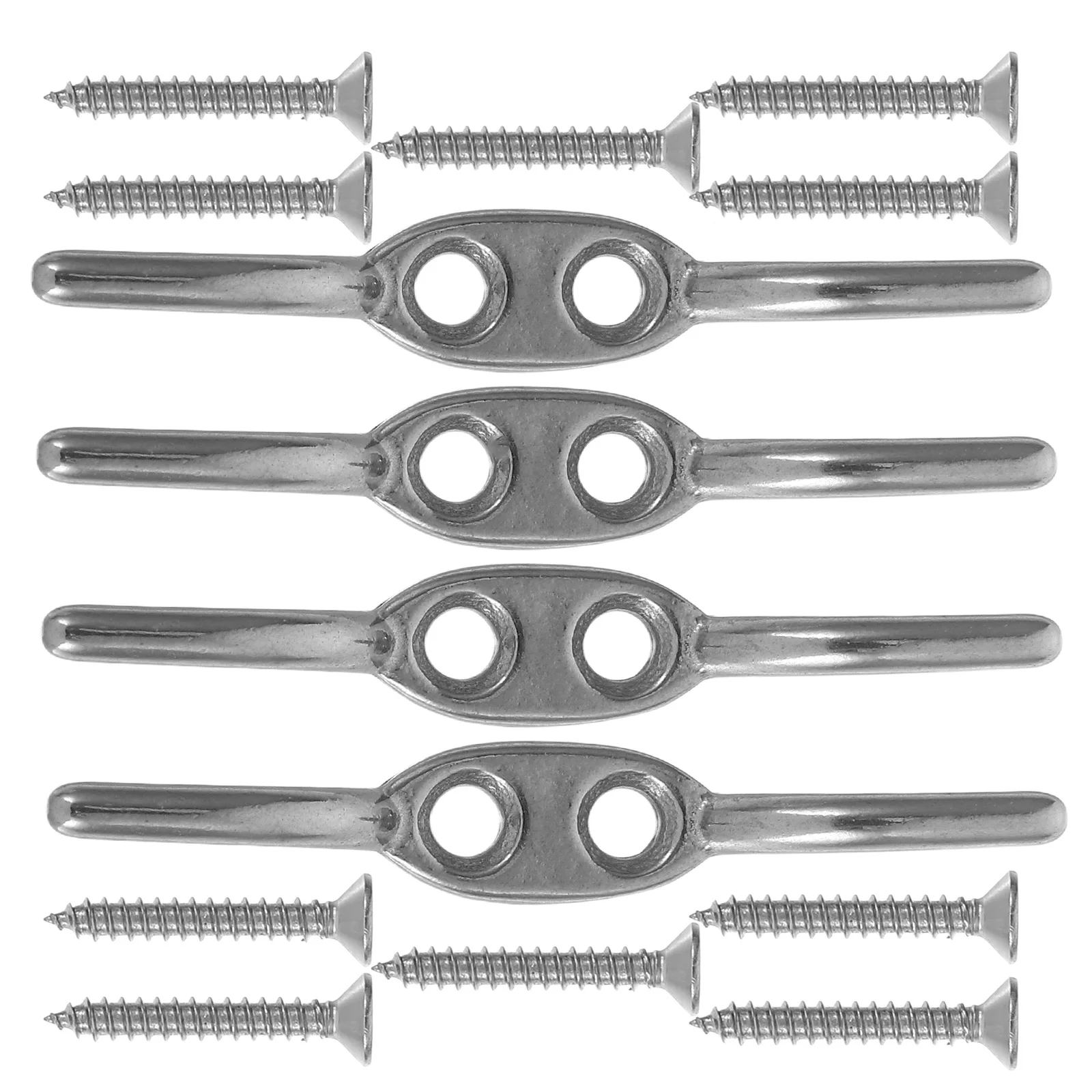 

4 Pcs Steel Flagpole Cleat Hooks for Securing Ropes Flags Marine Hardware Replacement Flagpole Hardware Parts