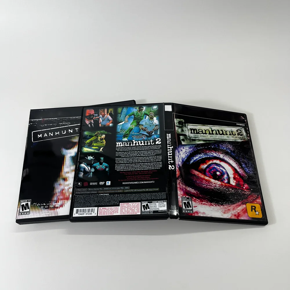 سلسلة Manhunt NTSC U/C نسخة قرص نسخ لعبة فيديو ريترو تعمل لآلة PS المعدلة مع وظيفة القراءة المباشرة