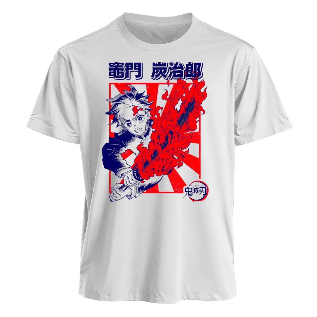 

Футболка с рисунком Demon Slayer Tanjiro для мужчин и женщин, хлопковые футболки с короткими рукавами, лето 2026, новые повседневные топы с принтом аниме, уличная одежда Y2k