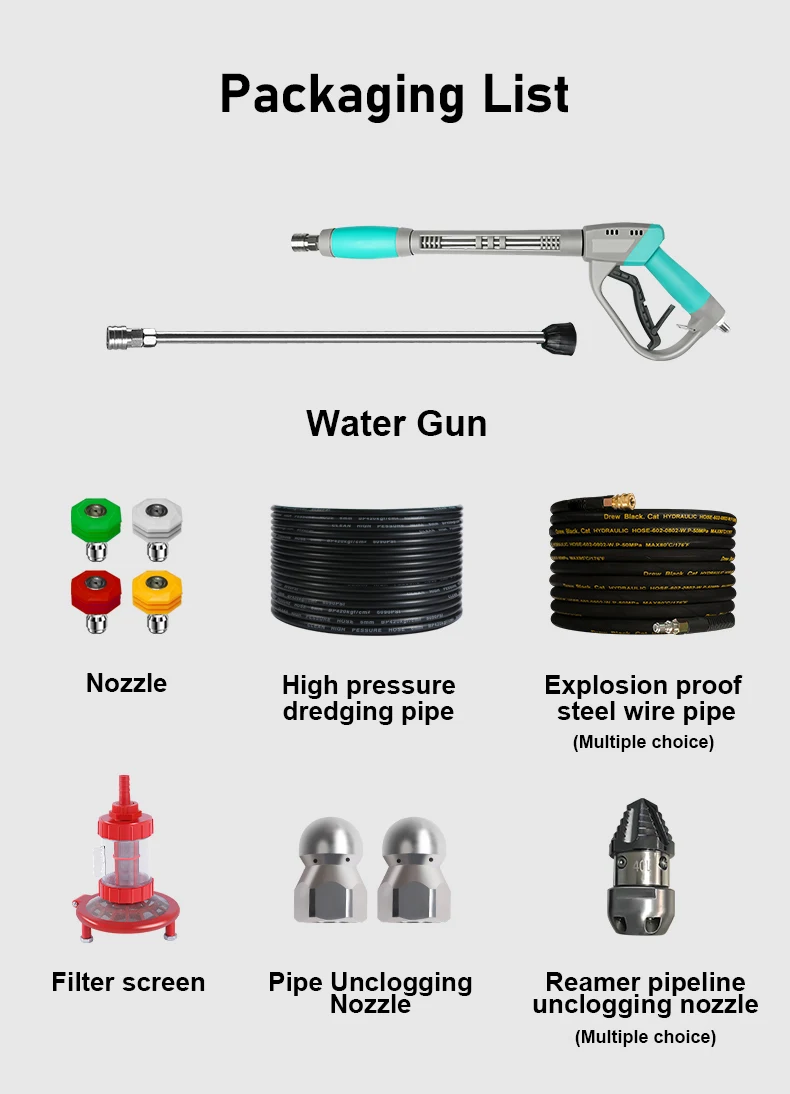 High-Power 10KW Three-Phase Electric Sewer Unclogging Equipment New Large Flow 45L/min Drain Cleaner Pipeline Dredging Machine