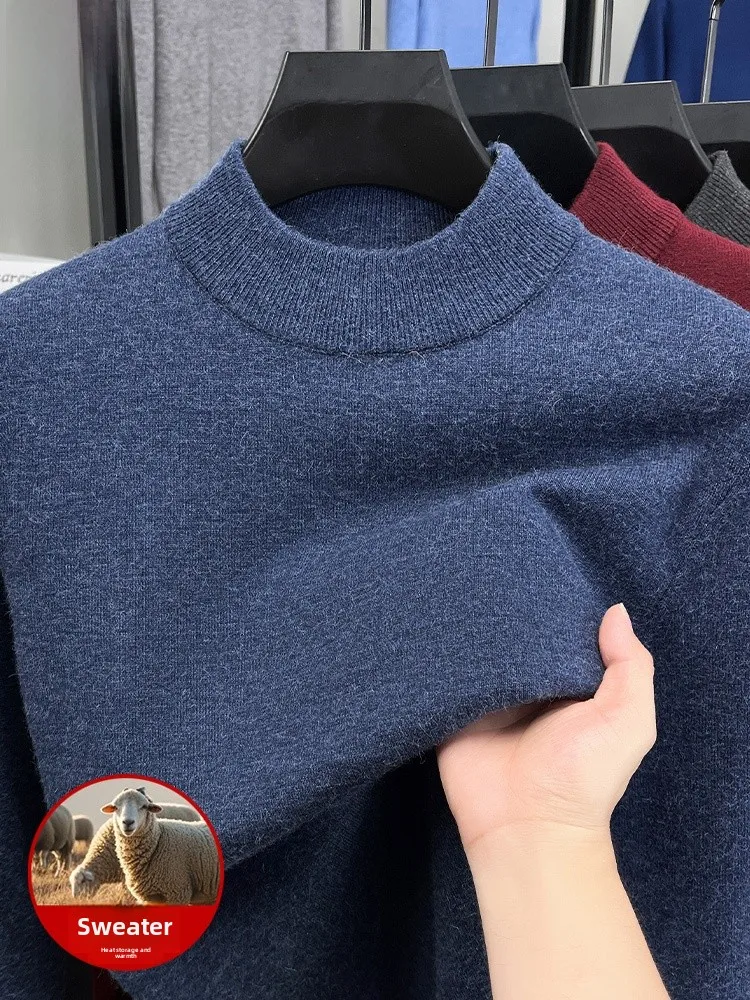 

Lormen Мужской вязаный шерстяной свитер Thiened Осень Зима f Высокий воротник Чистый цвет Теплый базовый слой Повседневный Sle Long Sve