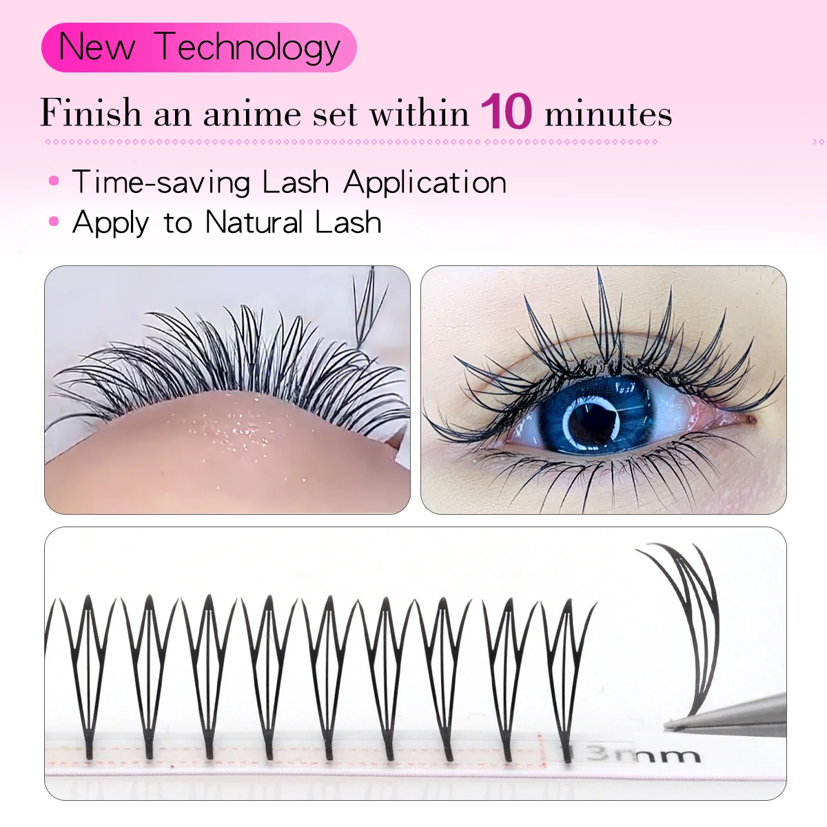 Lashonly Comic Fairy Lash Premade Fans Estensione ciglia visone Effetto anime Morbido pennacchio Ciglia svolazzanti Comic Fairy Ciglia