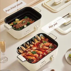 5L Electric Cooker Multi-functional Non-stick Electric Wok Home Large-capacity Hot Pot 2 Gear Temperature Adjust Frying Pan 220V