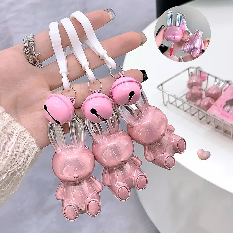 Gege Bear Pink Rabbit Lip Gloss Matte Improve Facial Color Pendant Lipstick Cute Makeup for Women